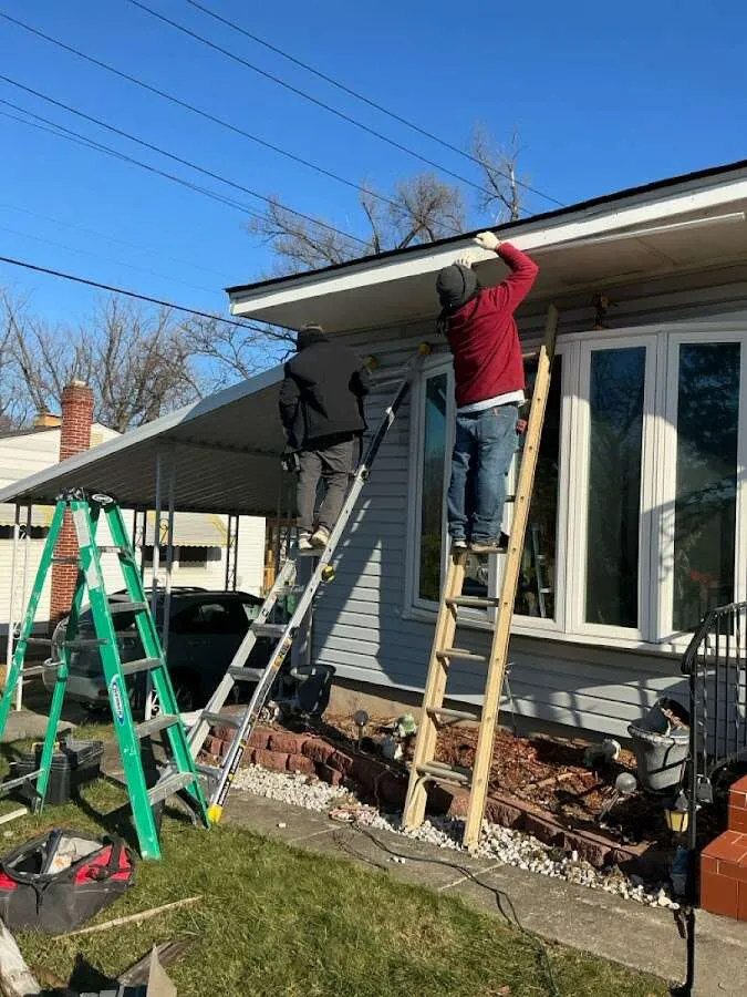 Restoration crew performing exterior repair in Buffalo